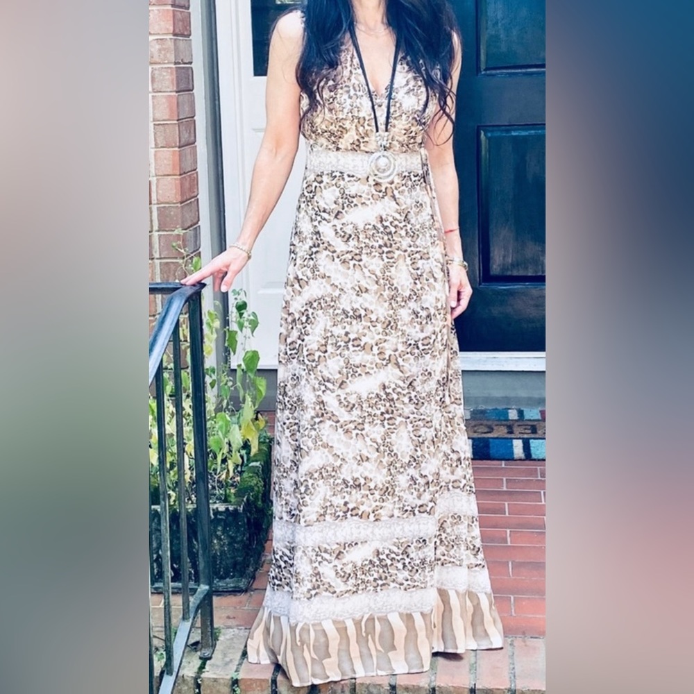 WRAP SNAKESKIN MAXI DRESS